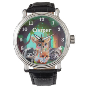 Montre Cute Woodland amis renard skunk raccoon cerf