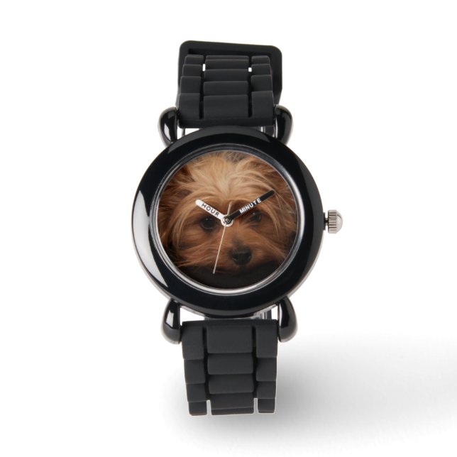 Montre Cute Yorkie Parties scintillant Watch (Recto)