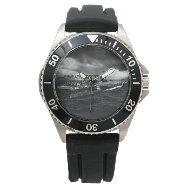 Montre CVN-75 Harry S. Truman Protector Crown Rubb noir (devant)