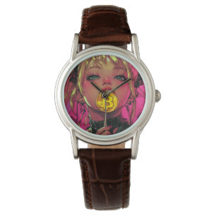 Montre Cyberpunk Bitcoin Waifu Crypto Anime Watch