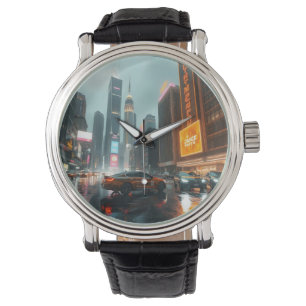 Montre Cyberpunk Skyscrapper City Cars