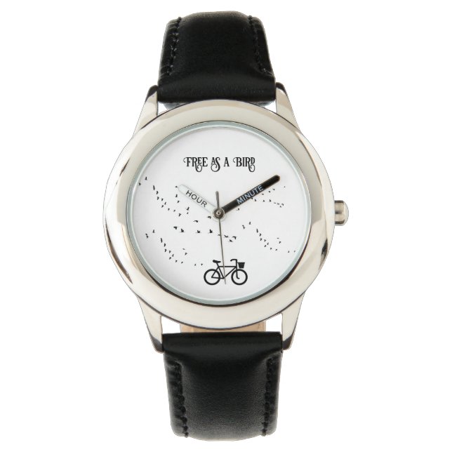 Montre Cycling Life, gratuit comme un oiseau personnalisa (devant)