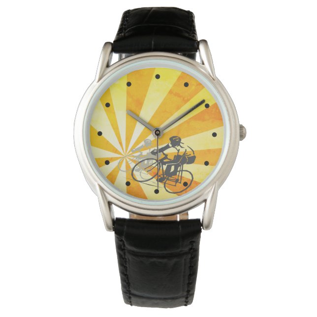 Montre Cyclistes routiers et motocyclistes rétro Sunburst (devant)