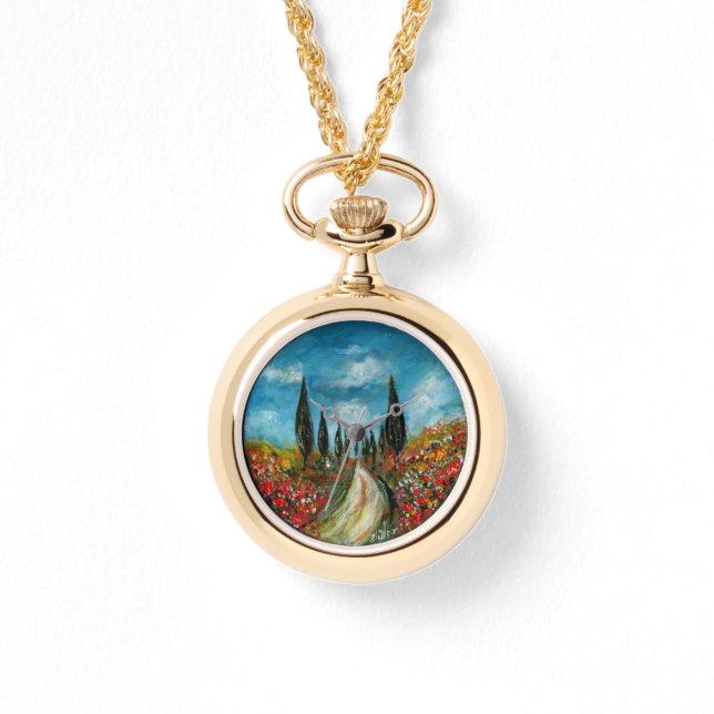 MONTRE CYPRÈS ET POPIES EN TOSCANE (Recto)