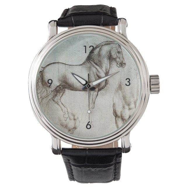 Montre Da Vinci Horse Study Renaissance Sketch Art (devant)