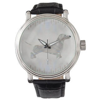 Montre Dachshund chien - Doxie perle silhouette