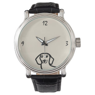 Montre Dachshund mignon chien drôle croquis Wiener élégan
