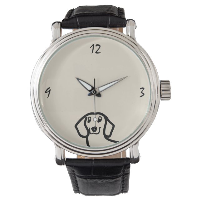 Montre Dachshund mignon chien drôle croquis Wiener élégan (devant)