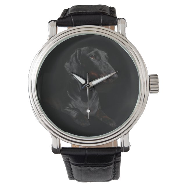 Montre dachshund noir (devant)