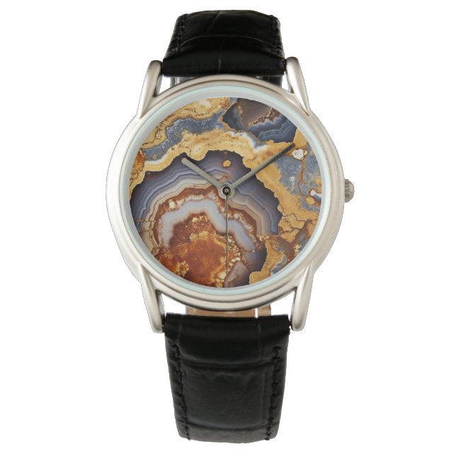 Montre d'agate Gold Vein (devant)