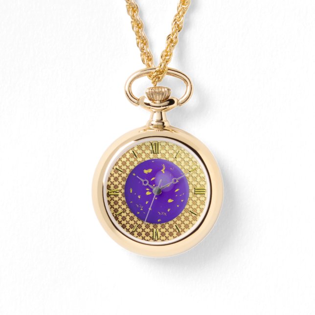 Montre Damas d'or avec faux lapis lazuli gemstone (Recto)