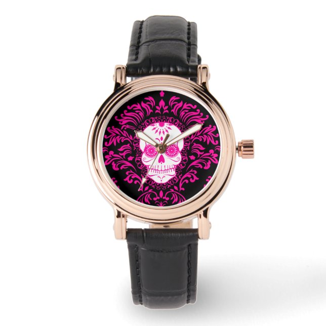 Montre Damas mortes - Chic Sugar Skull Wrist Watch (Recto)