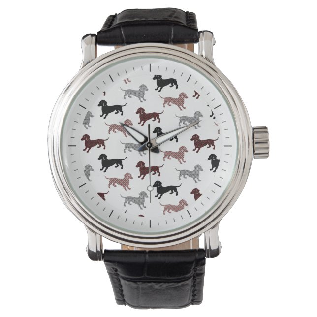 Montre Damask Dachshunds Motif de vacances (devant)