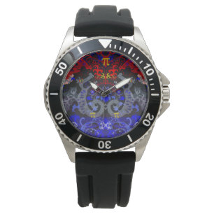 Montre Damask polyamory Dragon dans Poly Pride Flag Color
