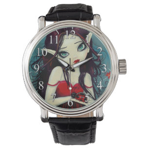 Montre Dame Punaise aux Grands Yeux Fantaisie Artistique 