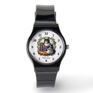 Montre Dames mignonnes livre amateurs de chats personnali