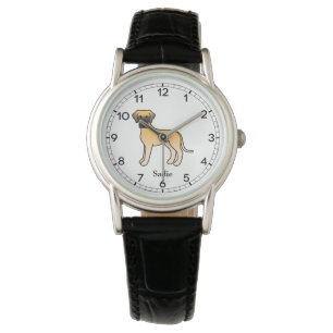 Montre Danois Fauve Mignon Chien de Dessin Animé & Nom