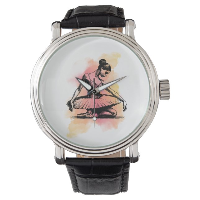 Montre Danseuse de ballet dansant en couleur  (devant)
