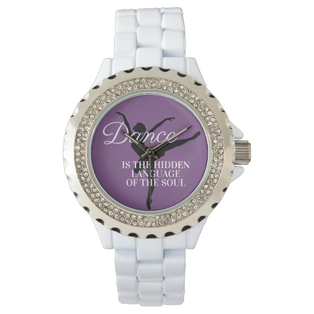 Montre Danseuse de ballet silhouette noire violette Citat (devant)