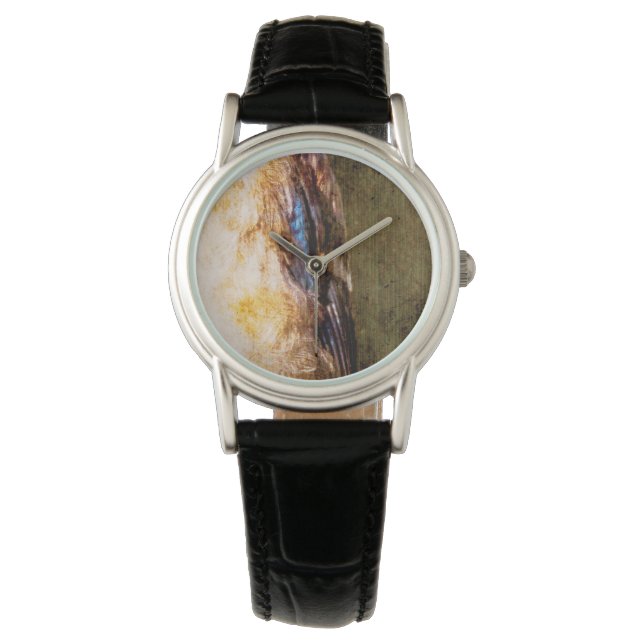 Montre Dark Moody Feather Abstract Designer Watch  (devant)