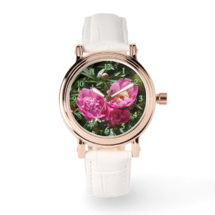 Montre Dark rose peonies