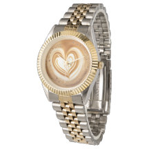 Montre d'art de latte cœur