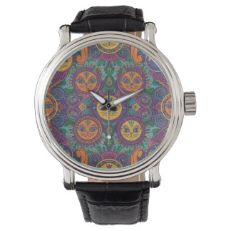 Montre d'art Mandala Chat