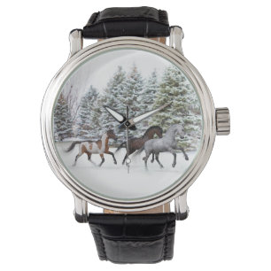 Montre Dashing through the Snow - Running Horses