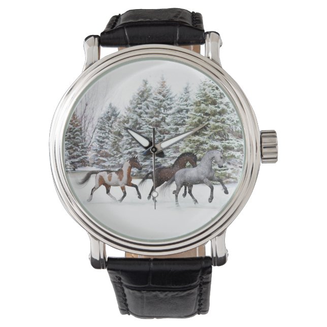 Montre Dashing through the Snow - Running Horses (devant)