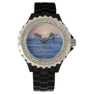 Montre Dauphin de Bottlenose au lever de soleil