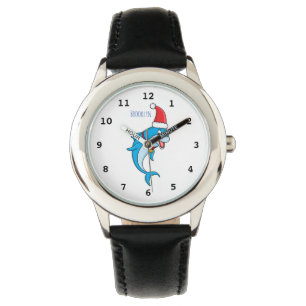 Montre Dauphin mignon avec dessin animé du chapeau du Pèr