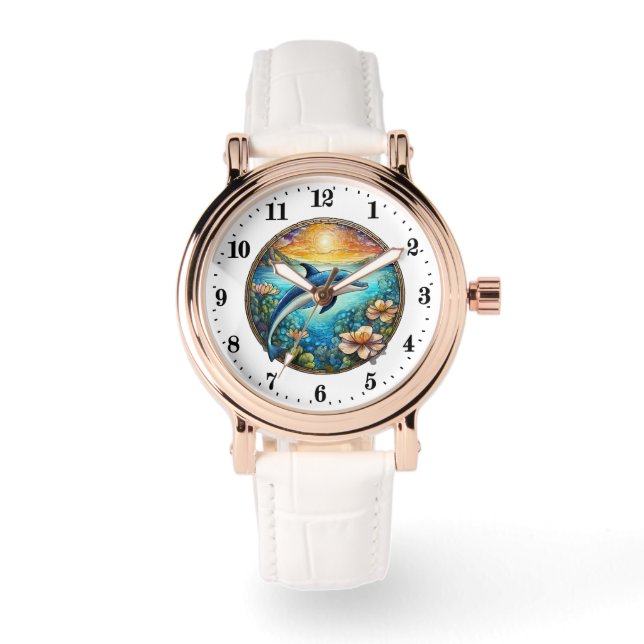 Montre Dauphins de plage mignonnes (Recto)