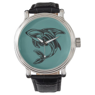 Montre de baleine d'orque de turquoise
