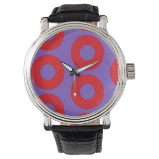Montre de bande en cuir de Donut pêcheur