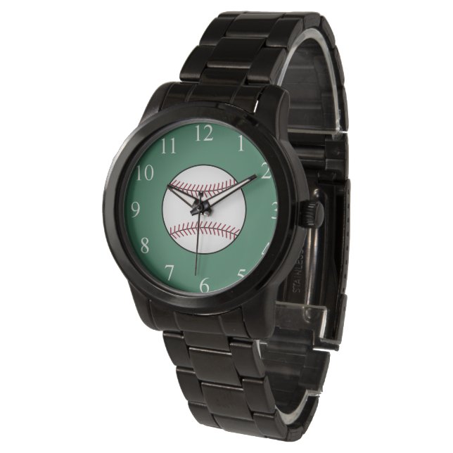 Montre de baseball verte Cadeau (Incliné)