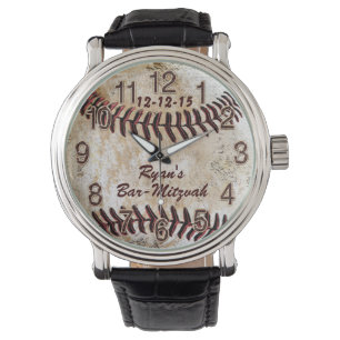 Montre de baseball vintage personnalisée avec 3 zo