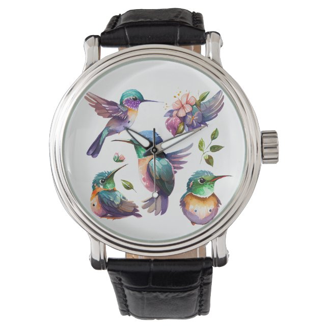 Montre De beaux colibris pour les amateurs d'oiseaux (devant)