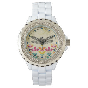 Montre de Bohème d'émail de fausse pierre de
