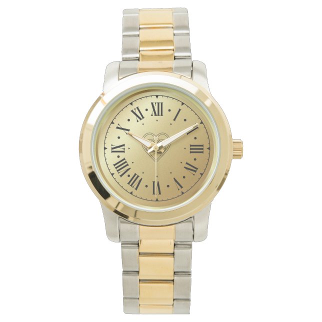 Montre de bracelet à deux tons Unisex surdimension (devant)