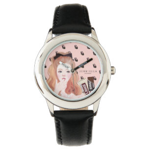 Montre de bracelet en cuir de Jennie de chocolat