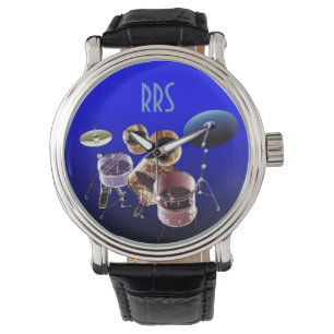 Montre de cadeau de monogramme personnalisée par