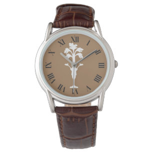 Montre de cappuccino de bracelet en cuir d'hommes