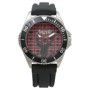 Montre de chasse pour hommes Cerf à carreaux