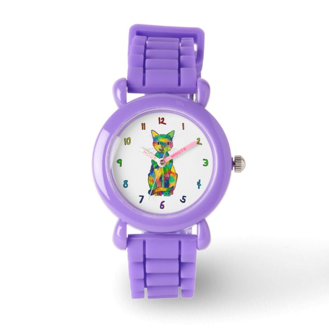 Montre de chat arc-en-ciel (Enfant) (Recto)