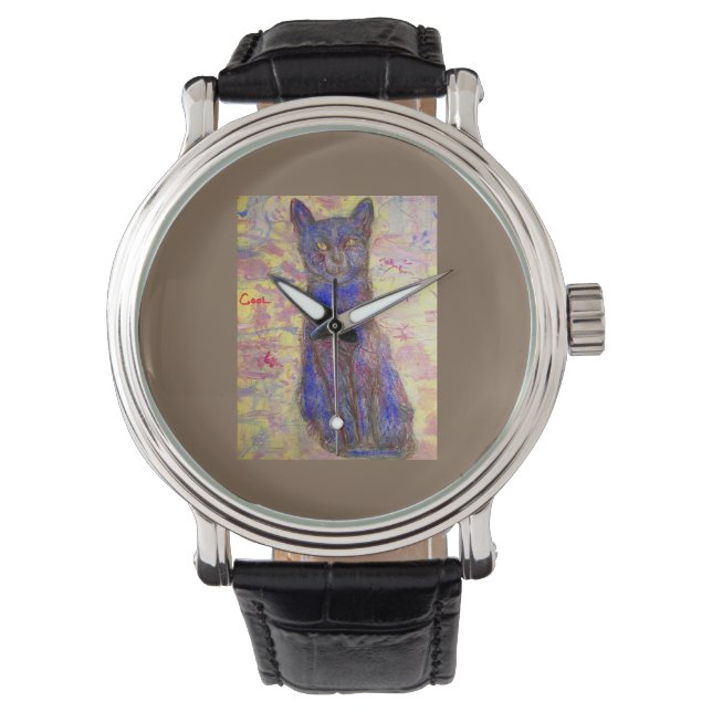 Montre de chat bleu cool (devant)