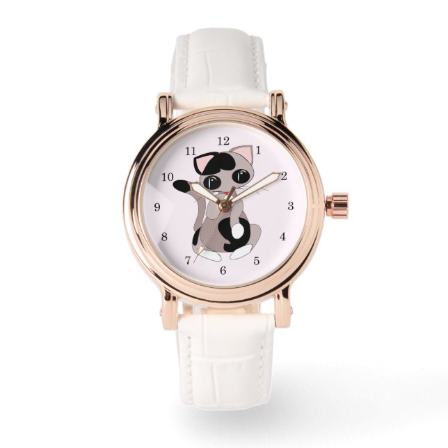 Montre de chat de nettoyage - Personnalisable (Recto)