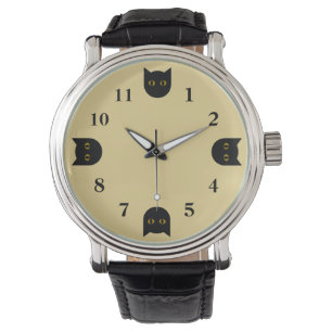 Montre de chat noir pour hommes