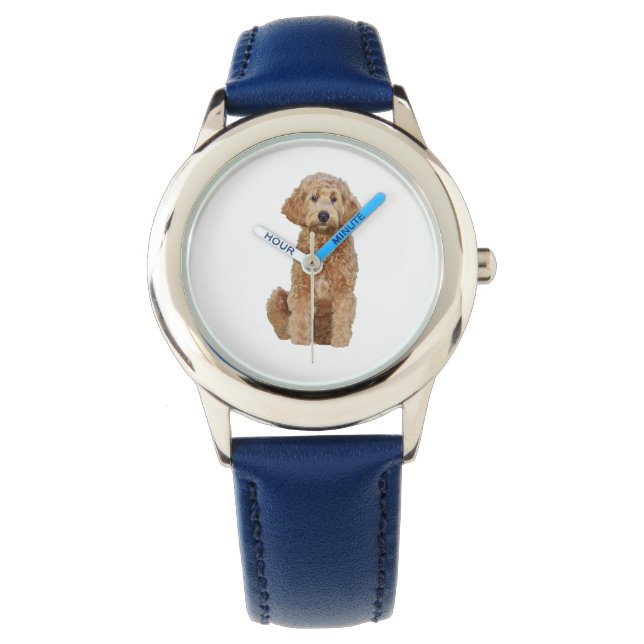 Montre de chien ajustable en bleu (devant)