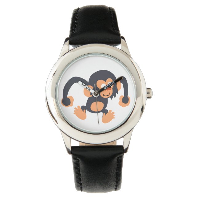 Montre de chimpanzé à caricature mignonne (devant)