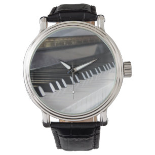 Montre de clés de piano avec la courroie noire